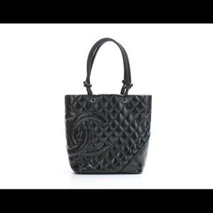 CHANEL Black Quilted Leather Tote